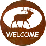 Elk Welcome Circle Metal Decor