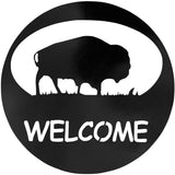 Buffalo Welcome Circle Metal Decor