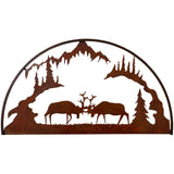 Fighting Elk Hoop Metal Decor