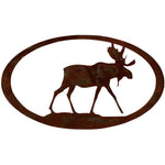 Moose Oval Metal Decor